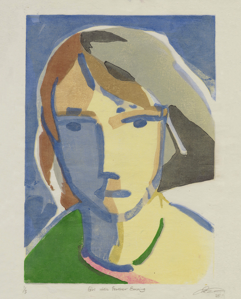 Girl with Feather Earrings